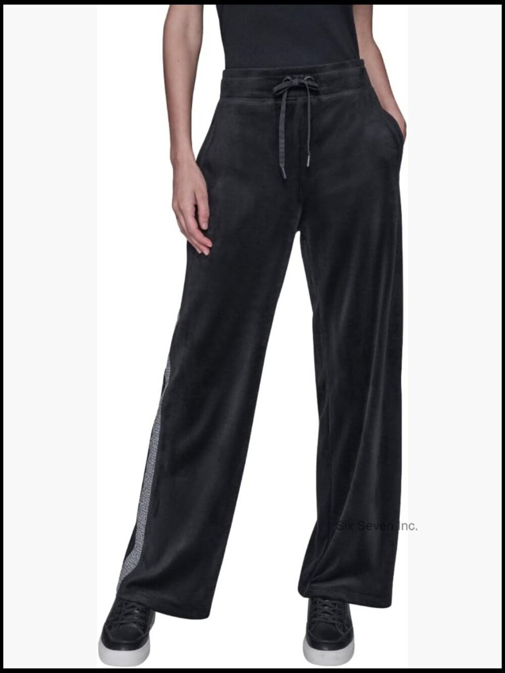 Straight Leg Athleisure Velour Jogger - Mid Rise, Drawstring